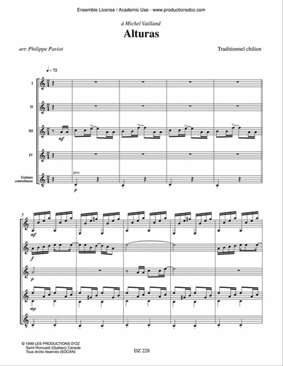 Alturas Guitar Ensemble scores gallery preview page 2