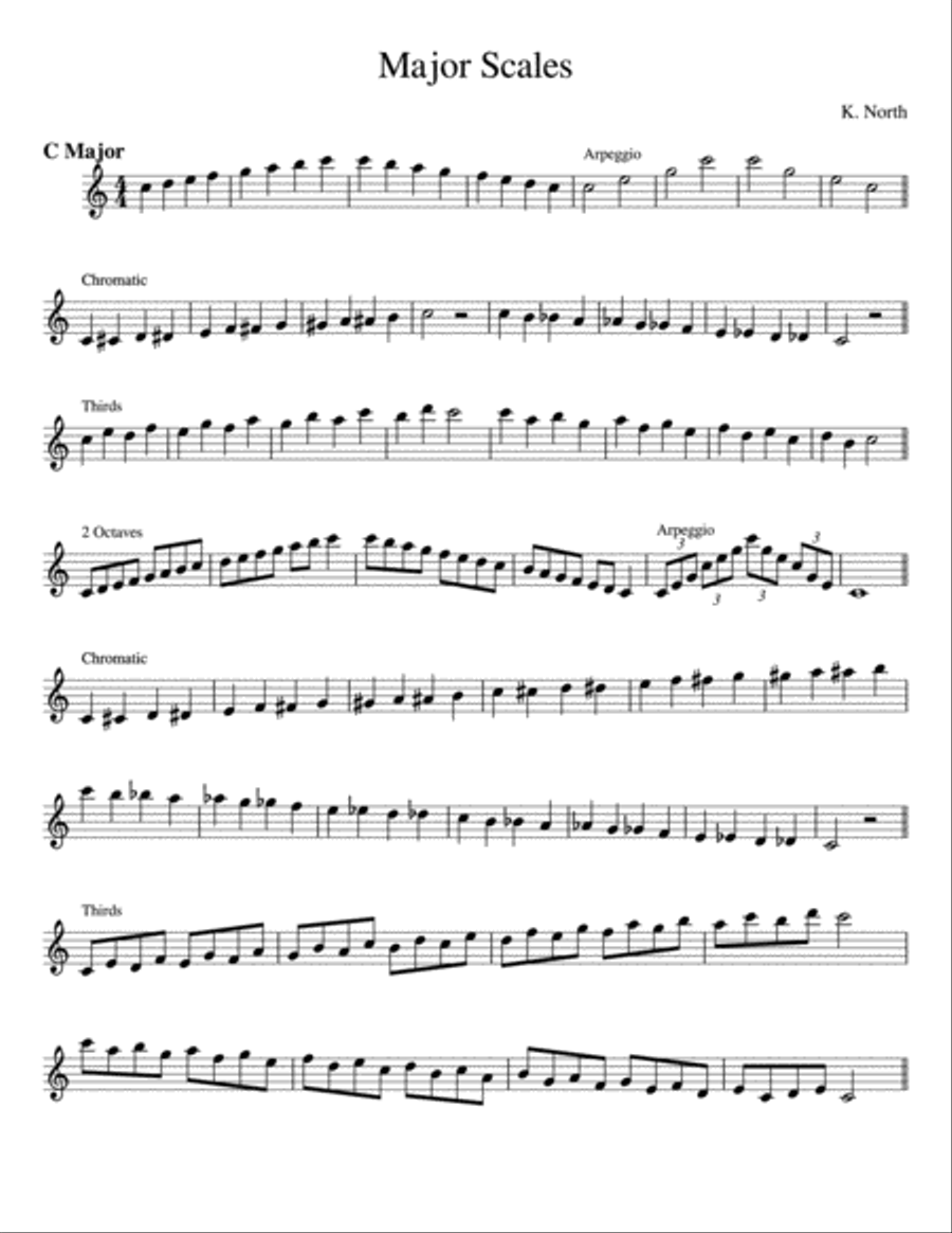 G major scale flute top