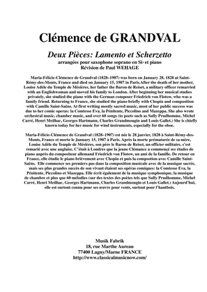 Deux Pièces: Lamento et Scherzetto for Bb soprano saxophone and piano