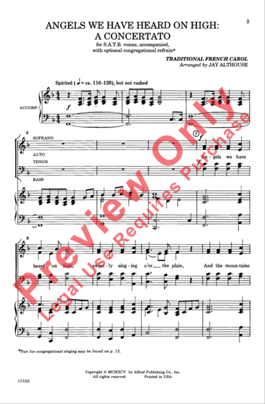 Angels We Have Heard on High: A Concerto 4-Part scores gallery preview page 2