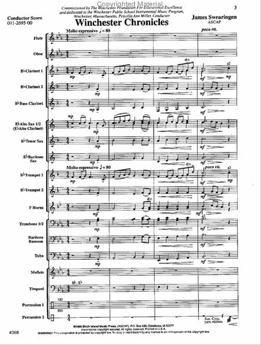 Winchester Chronicles Winchester Chronicles Concert Band scores gallery preview page 2