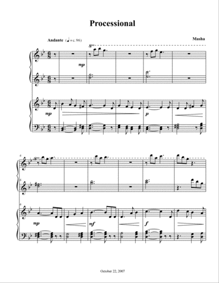 Processional Piano scores gallery preview page 1