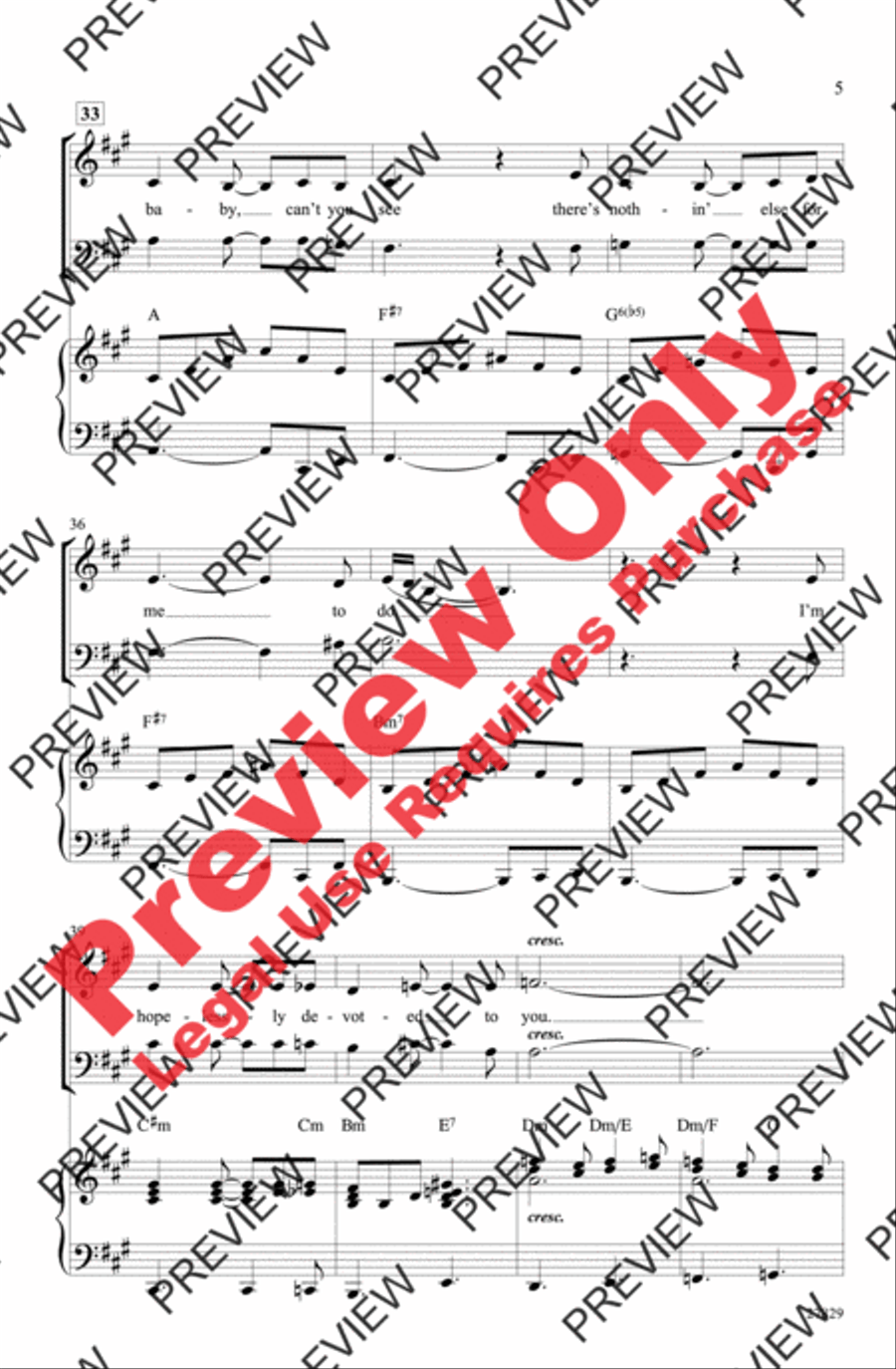 Hopelessly Devoted to You 4-Part scores gallery preview page 5