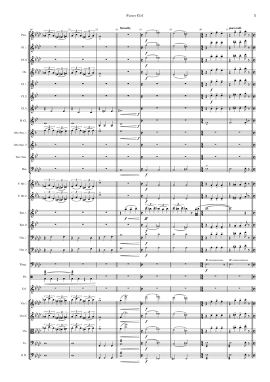 Overture - Funny Girl Full Orchestra scores gallery preview page 5