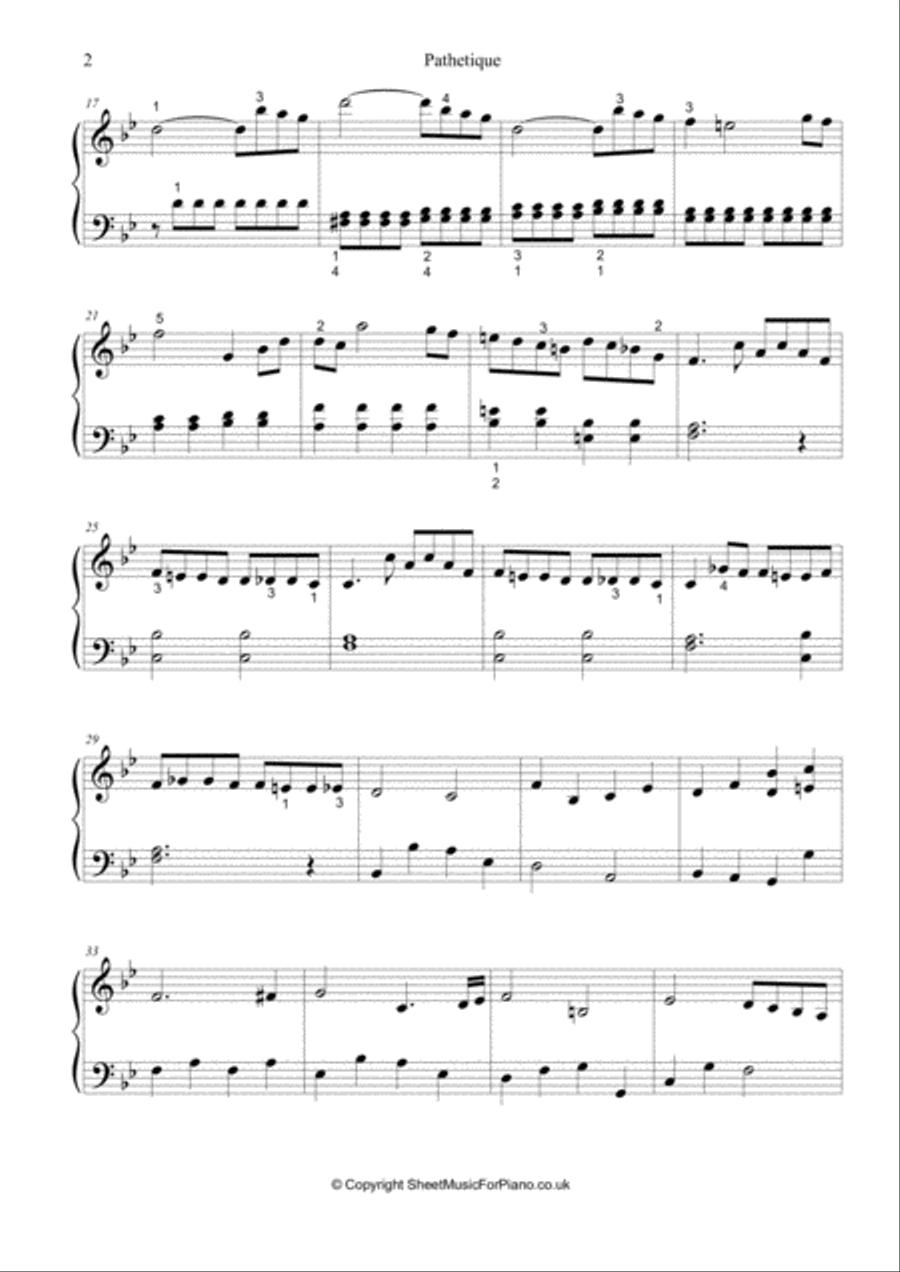 Pathetique Sonata Slow Movement - Solo Piano Piano Solo scores gallery preview page 3