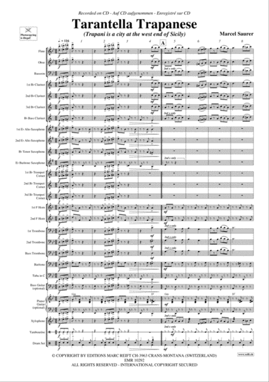 Tarantella Trapanese Concert Band scores gallery preview page 4