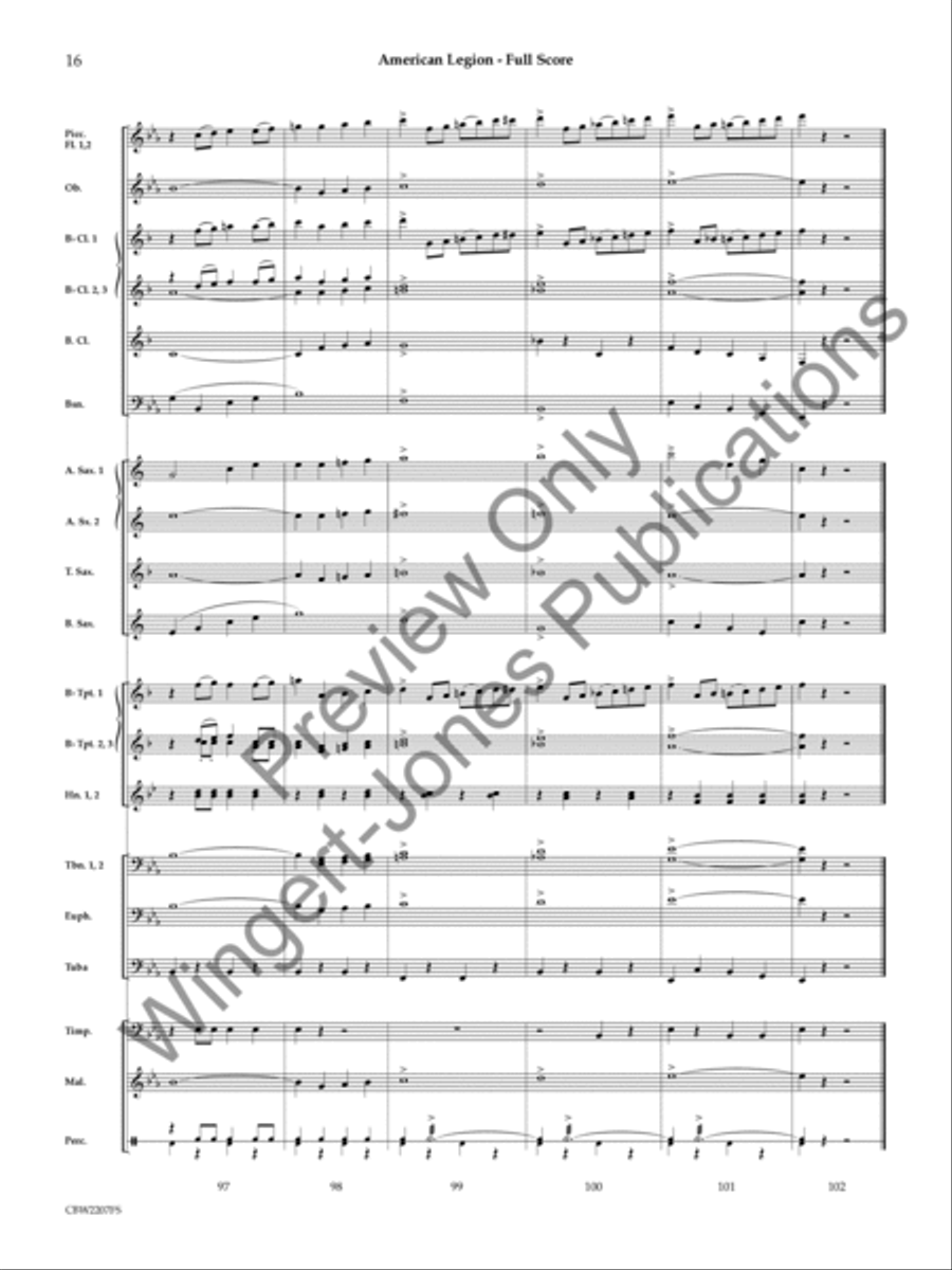 American Legion (Score) Concert Band scores gallery preview page 17