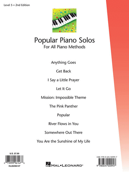 Popular Piano Solos – Level 5, 2nd Edition