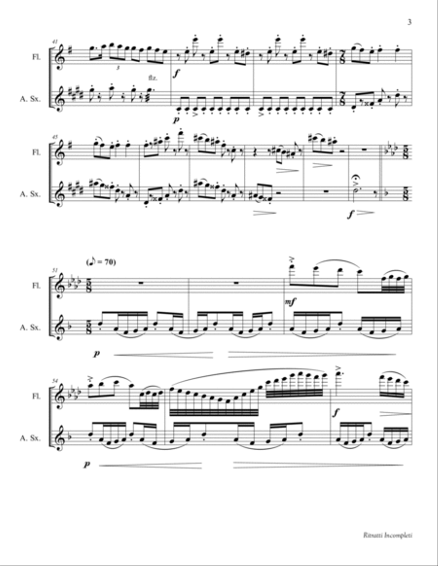 Ritratti Incompleti Woodwind Duet scores gallery preview page 5