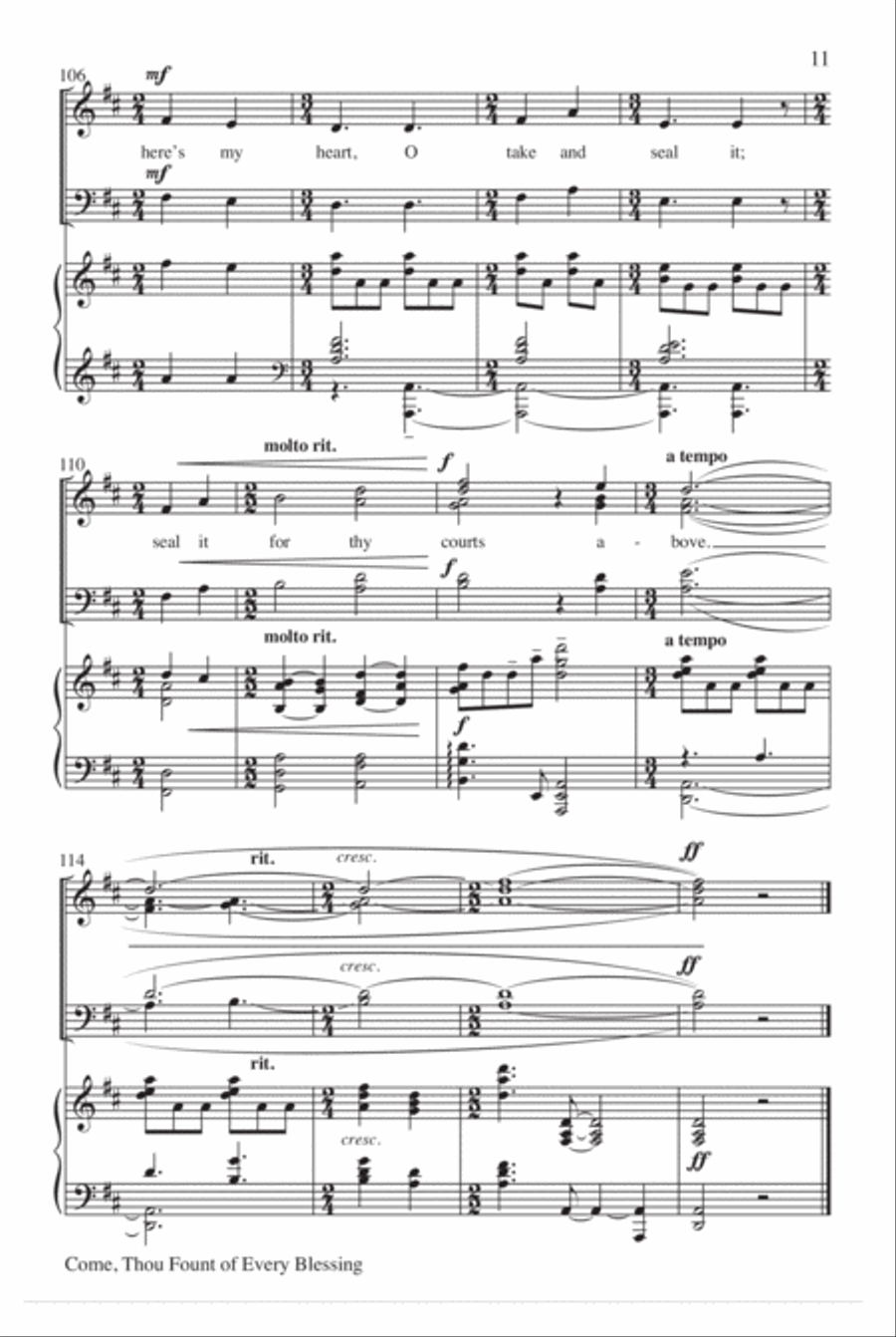 Come, Thou Fount of Every Blessing 4-Part scores gallery preview page 12