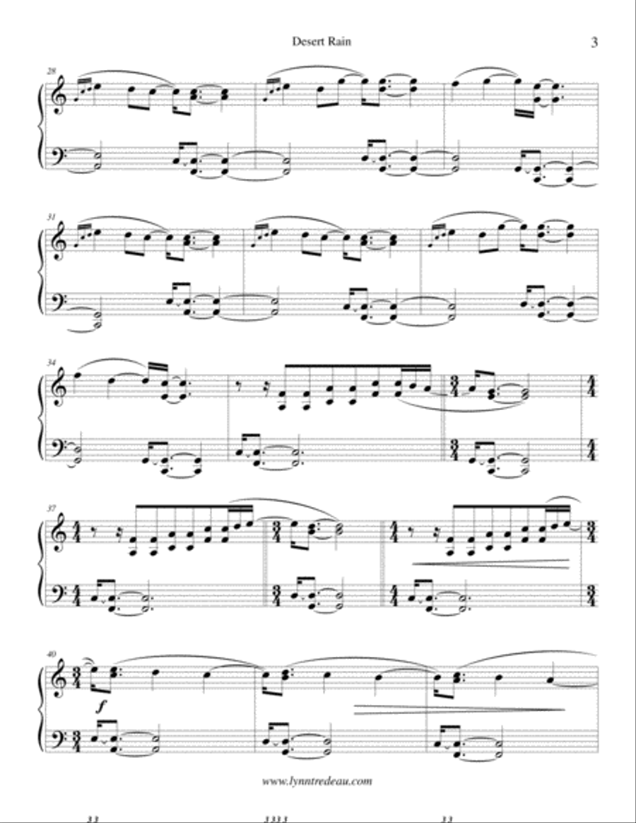Desert Rain Piano Solo scores gallery preview page 3