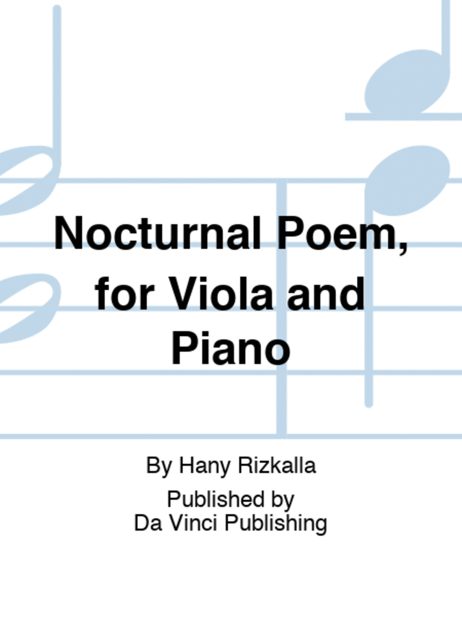 Nocturnal Poem, for Viola and Piano
