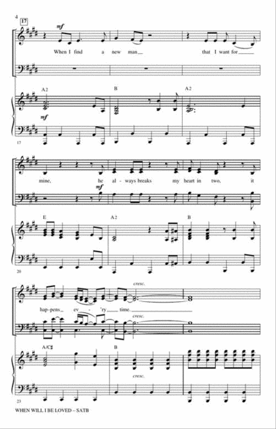 When Will I Be Loved When Will I Be Loved 4-Part scores gallery preview page 5