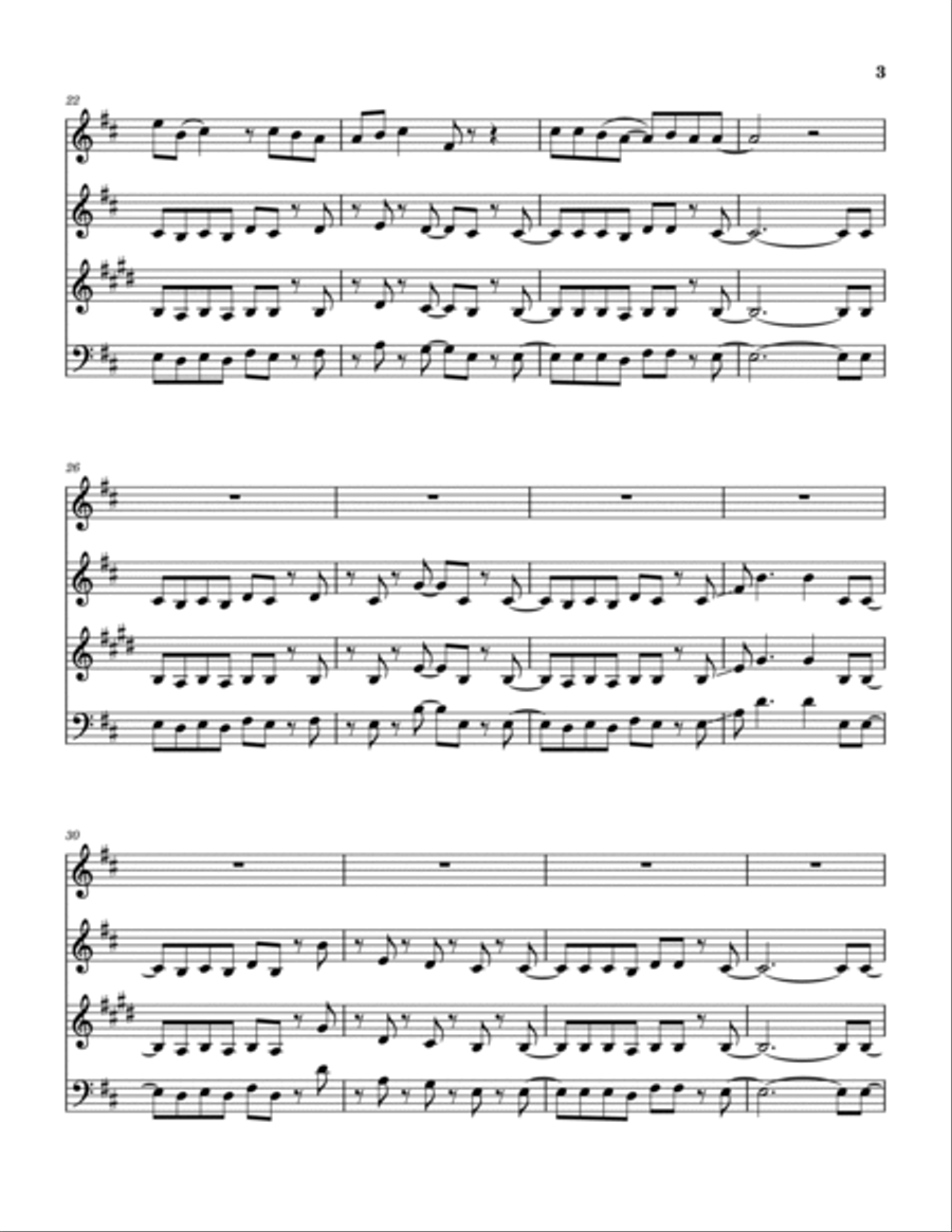 Getting Ready For Christmas Day Woodwind Quartet scores gallery preview page 4