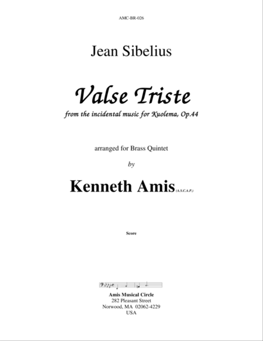 Valse Triste Brass Quintet scores gallery preview page 1