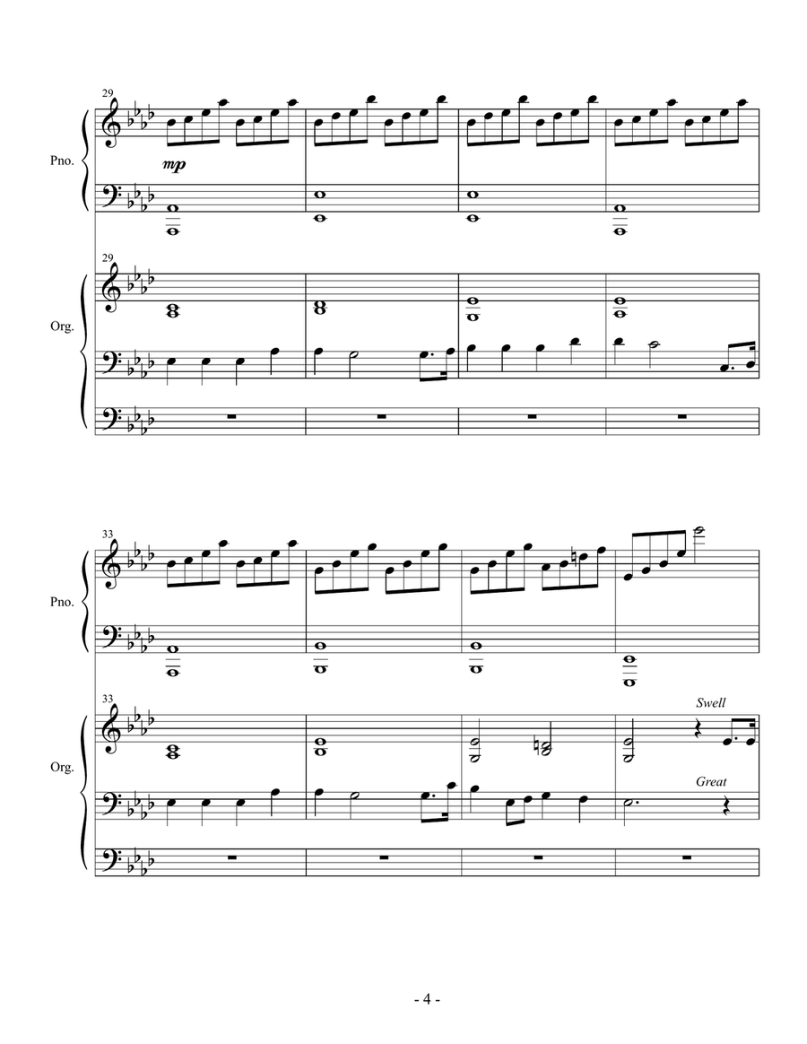 Oh, How Lovely Was the Morning/Joseph Smith's First Prayer (Piano/Organ Duet) Organ Accompaniment scores gallery preview page 4