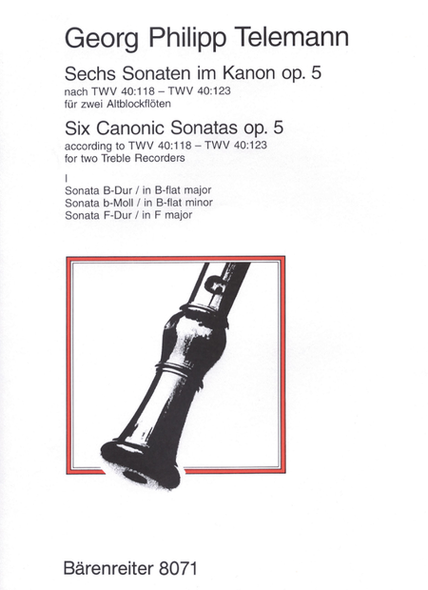 6 Sonaten im Kanon, Op. 5 TWV 40:118-123