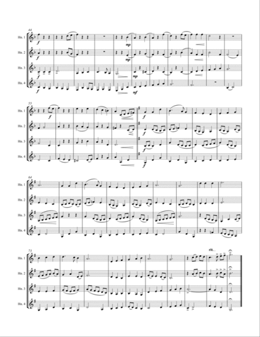 Praise to the Lord (Variations on an Old German Hymn) French Horn Quartet scores gallery preview page 3