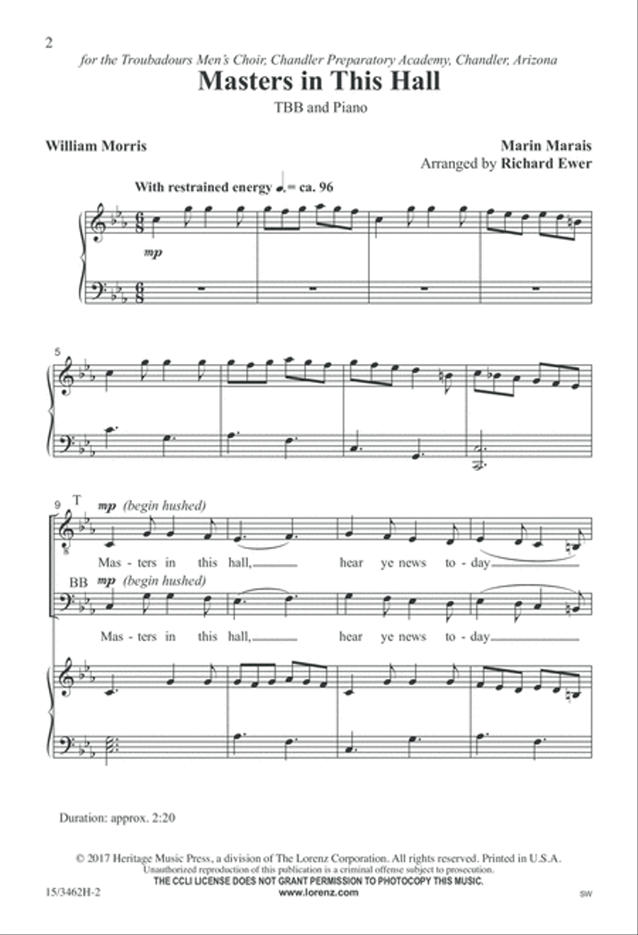 Masters In This Hall Masters In This Hall 3-Part scores gallery preview page 2