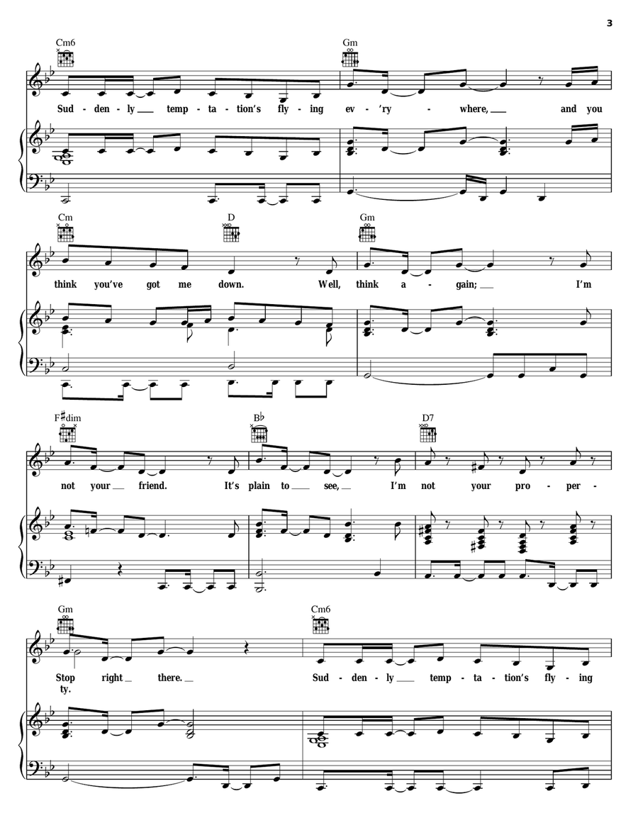 Stop Right There Piano, Vocal, Guitar scores gallery preview page 3