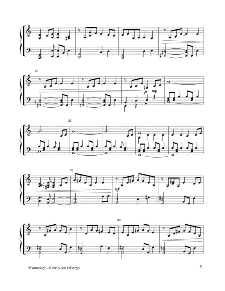 Evensong Piano Solo scores gallery preview page 3