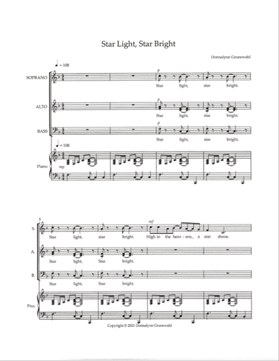 Star Light, Star Bright 3-Part scores gallery preview page 2