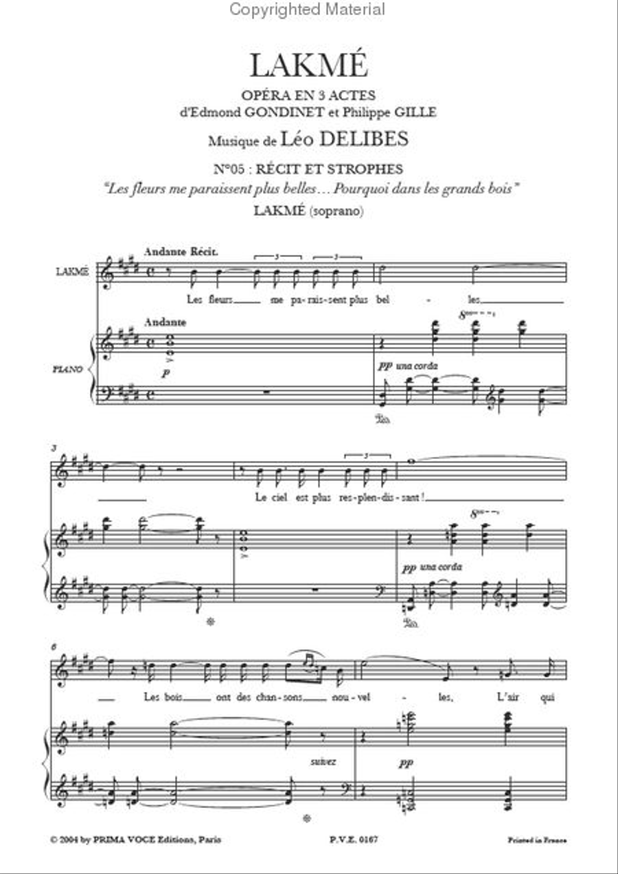 Les fleurs me paraissent plus belles... Pourquoi dans les grands bois from Lakme Soprano Voice scores gallery preview page 2