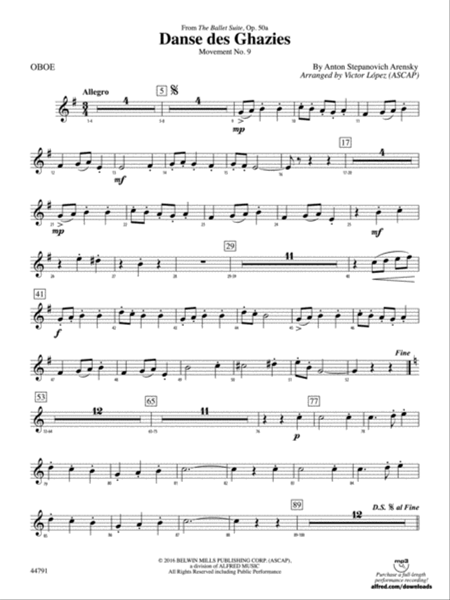 Danse des Ghazies: Oboe Full Orchestra scores gallery preview page 1