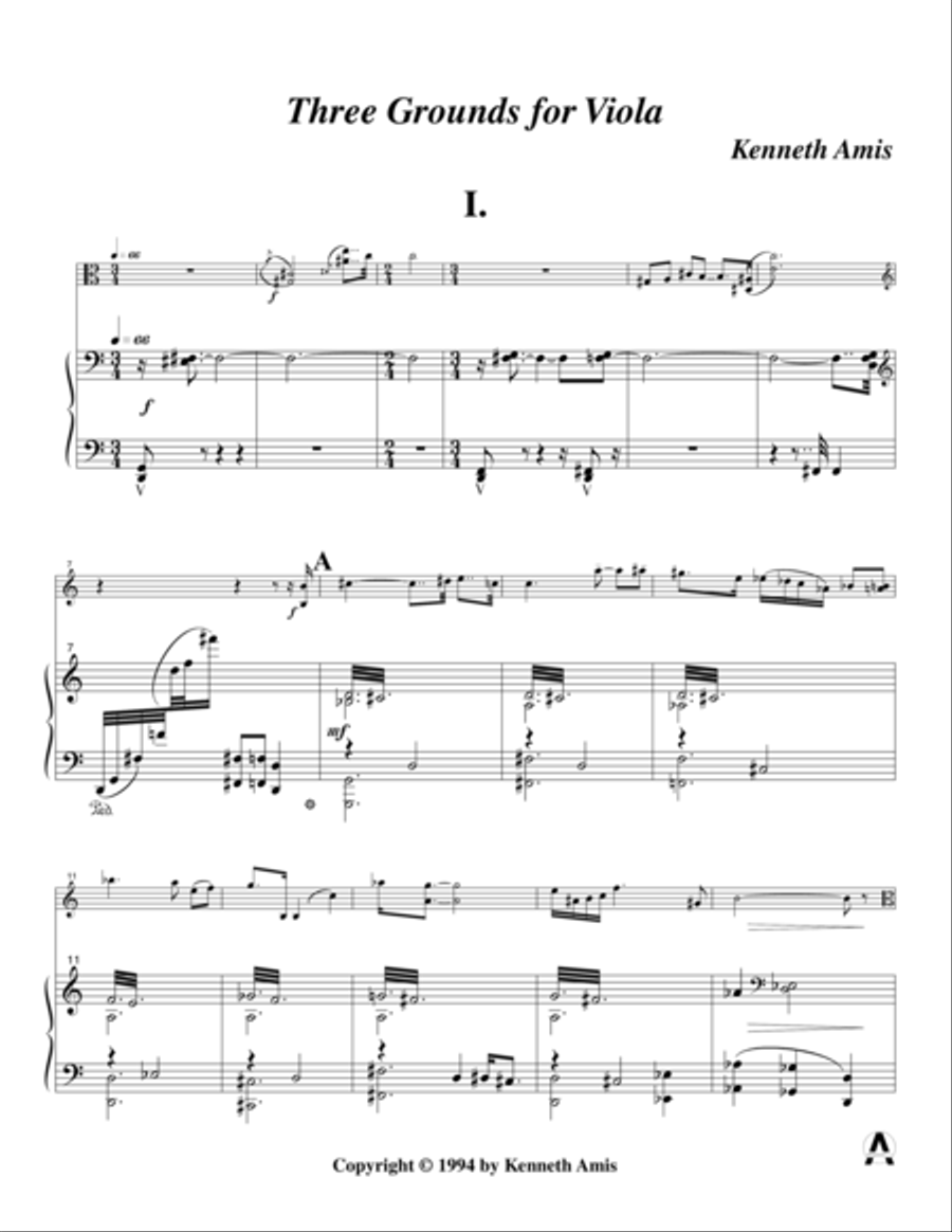 Three Grounds for Viola Viola scores gallery preview page 3