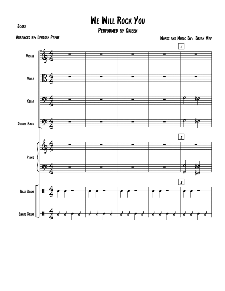 We Will Rock You String Orchestra scores gallery preview page 1