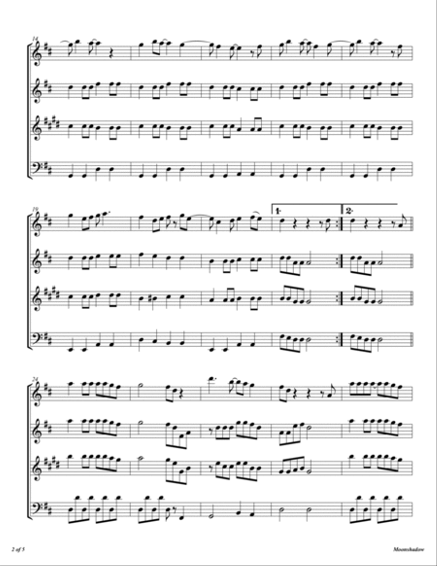 Moonshadow Woodwind Quartet scores gallery preview page 3