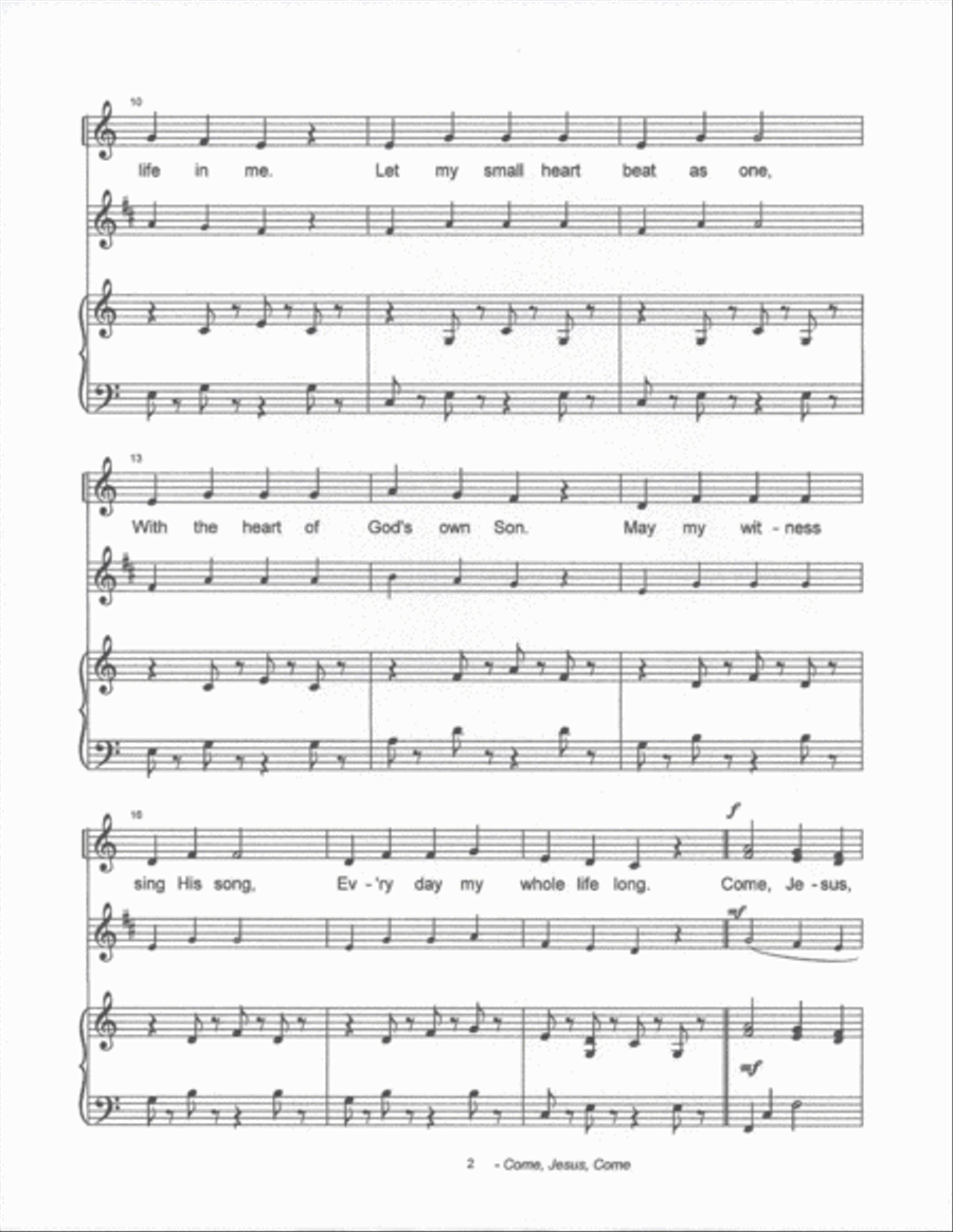 Come, Jesus, Come Come, Jesus, Come Choir scores gallery preview page 2