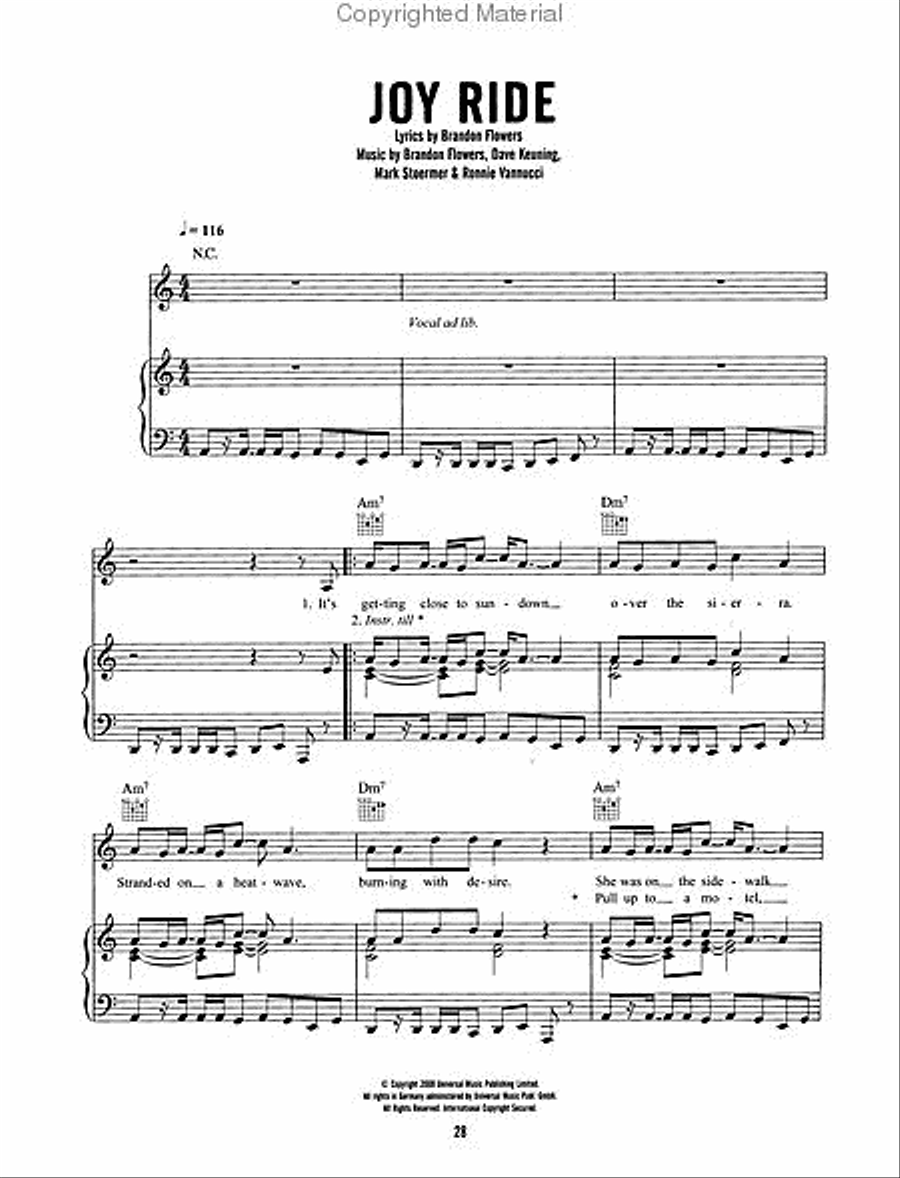 The Killers - Day & Age Piano, Vocal, Guitar scores gallery preview page 3