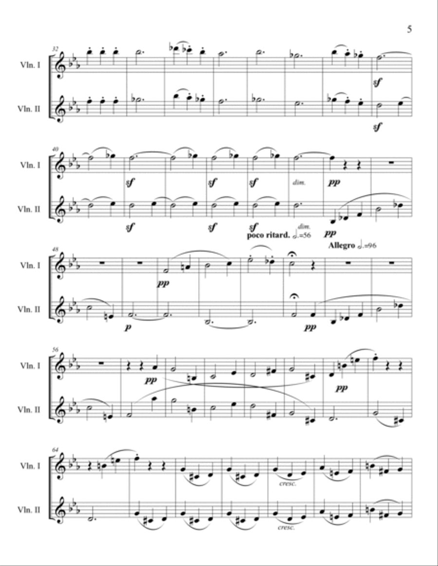 THE BEETHOVEN DUETS FOR VIOLIN SCHERZO NO 5 String Duet scores gallery preview page 5