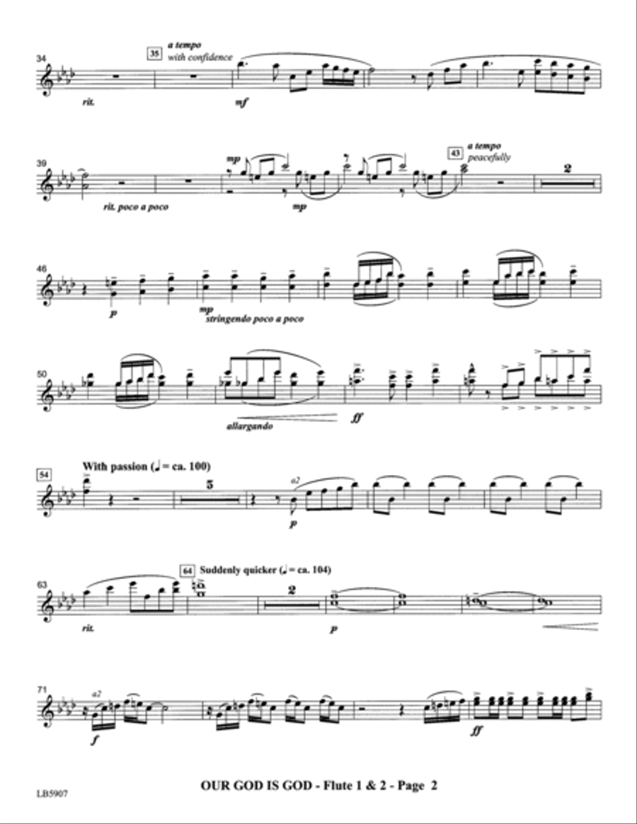 Our God Is God - 1st & 2nd Flute Choir scores gallery preview page 2