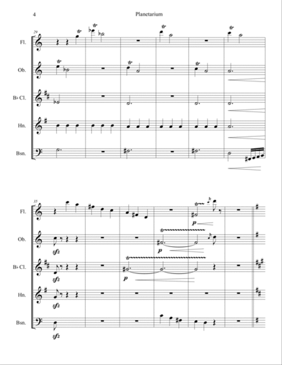 Planetarium Woodwind Quintet scores gallery preview page 4