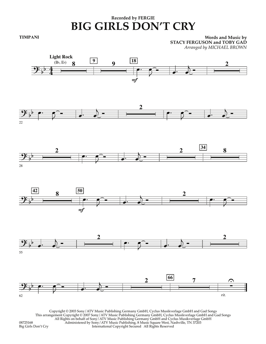Big Girls Don't Cry - Timpani