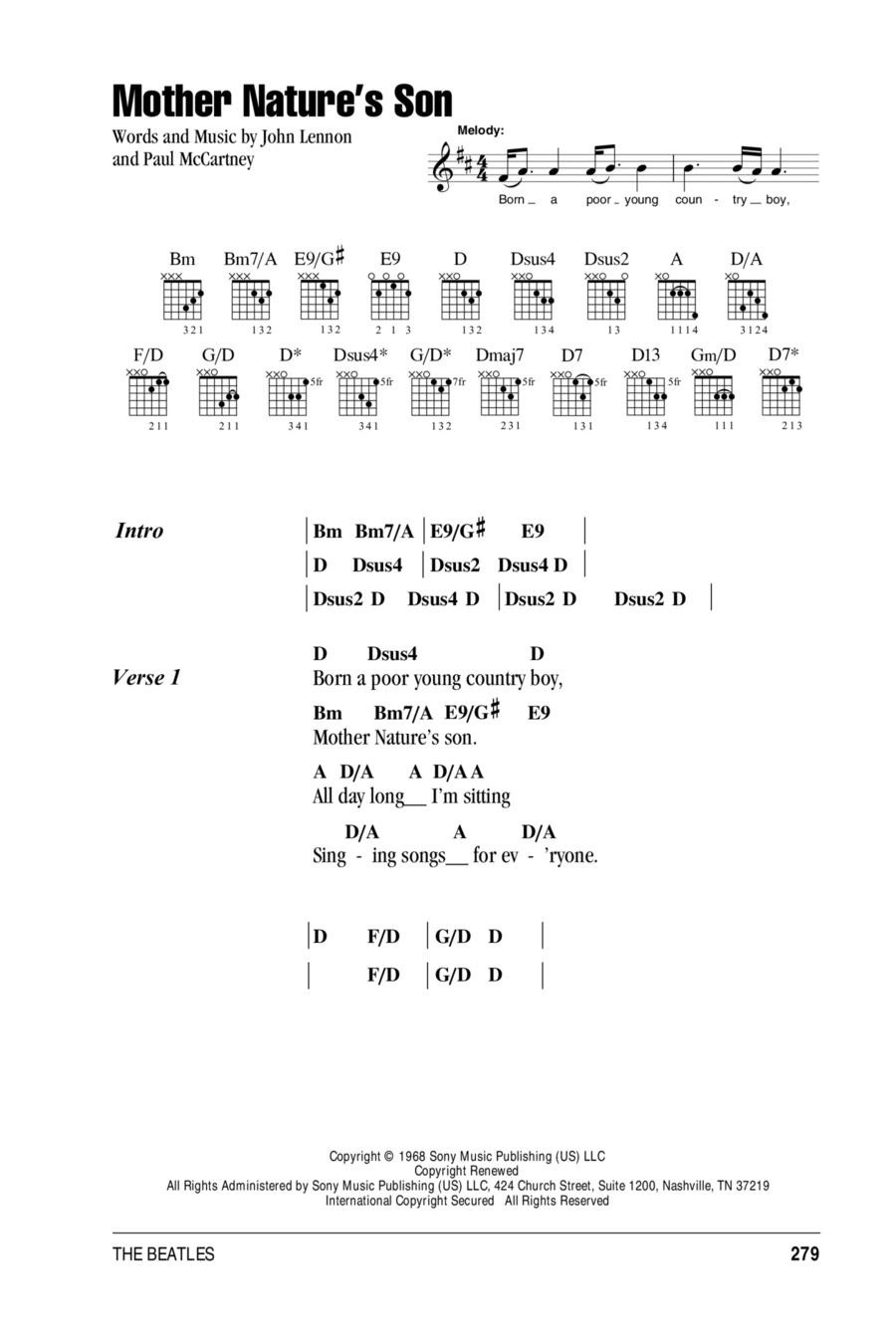 Mother Nature's Son Acoustic Guitar scores gallery preview page 1