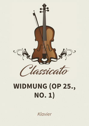 Book cover for Widmung (Op 25., No. 1)