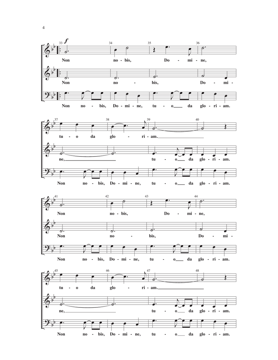 Non Nobis, Domine (arr. William C. Powell) 3-Part scores gallery preview page 3