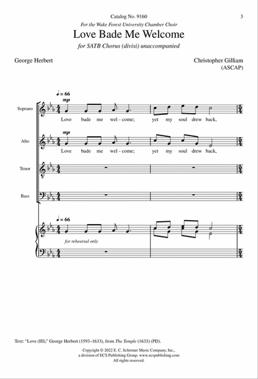 Love Bade Me Welcome Divisi scores gallery preview page 3