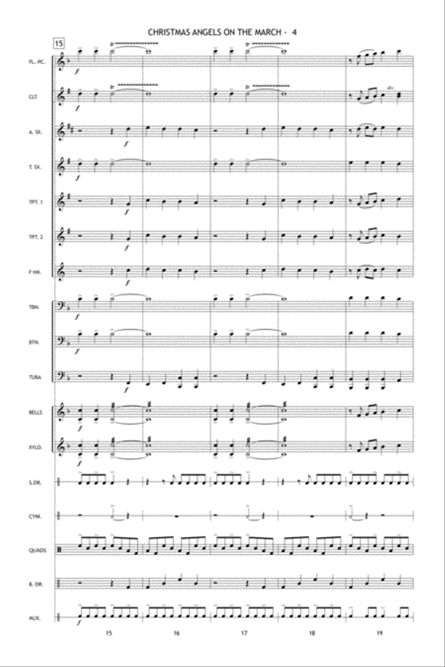 Christmas Angels on the March Marching Band scores gallery preview page 5