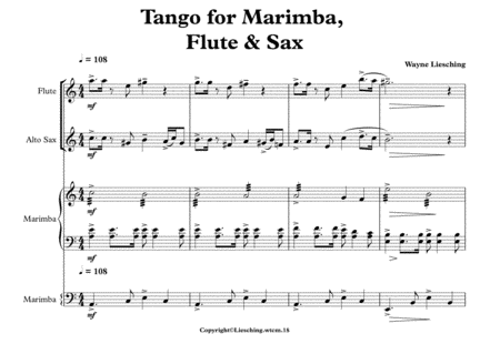 Tango for Marimba, Flute & Alto Saxophone