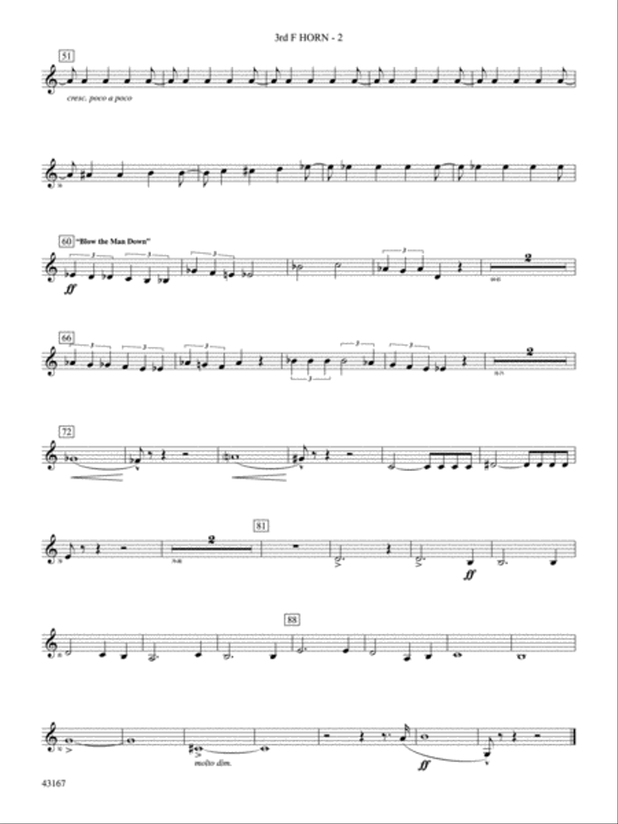 Down to the Sea in Ships (from the NBC TV Film Project 20): 3rd F Horn Concert Band scores gallery preview page 3