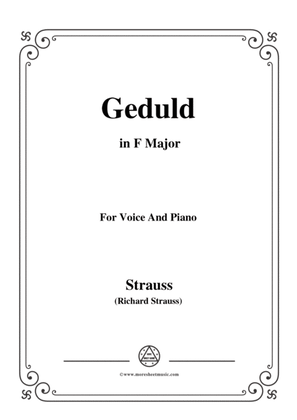 Richard Strauss-Geduld in F Major,for Voice and Piano