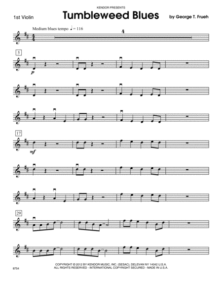 Tumbleweed Blues - Violin 1