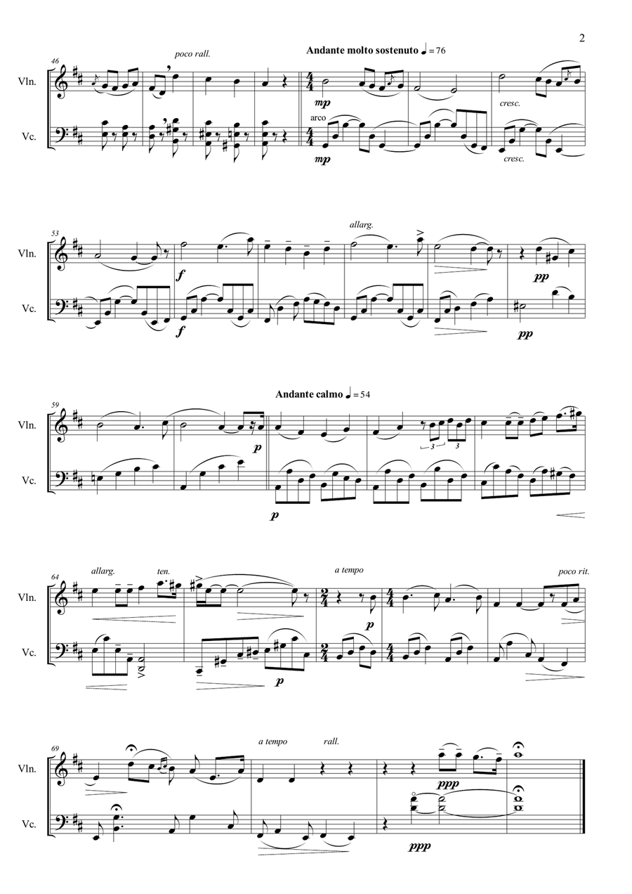 Puccini - Mi Chiamano Mimi - for string duet (violin/cello) String Duet scores gallery preview page 2