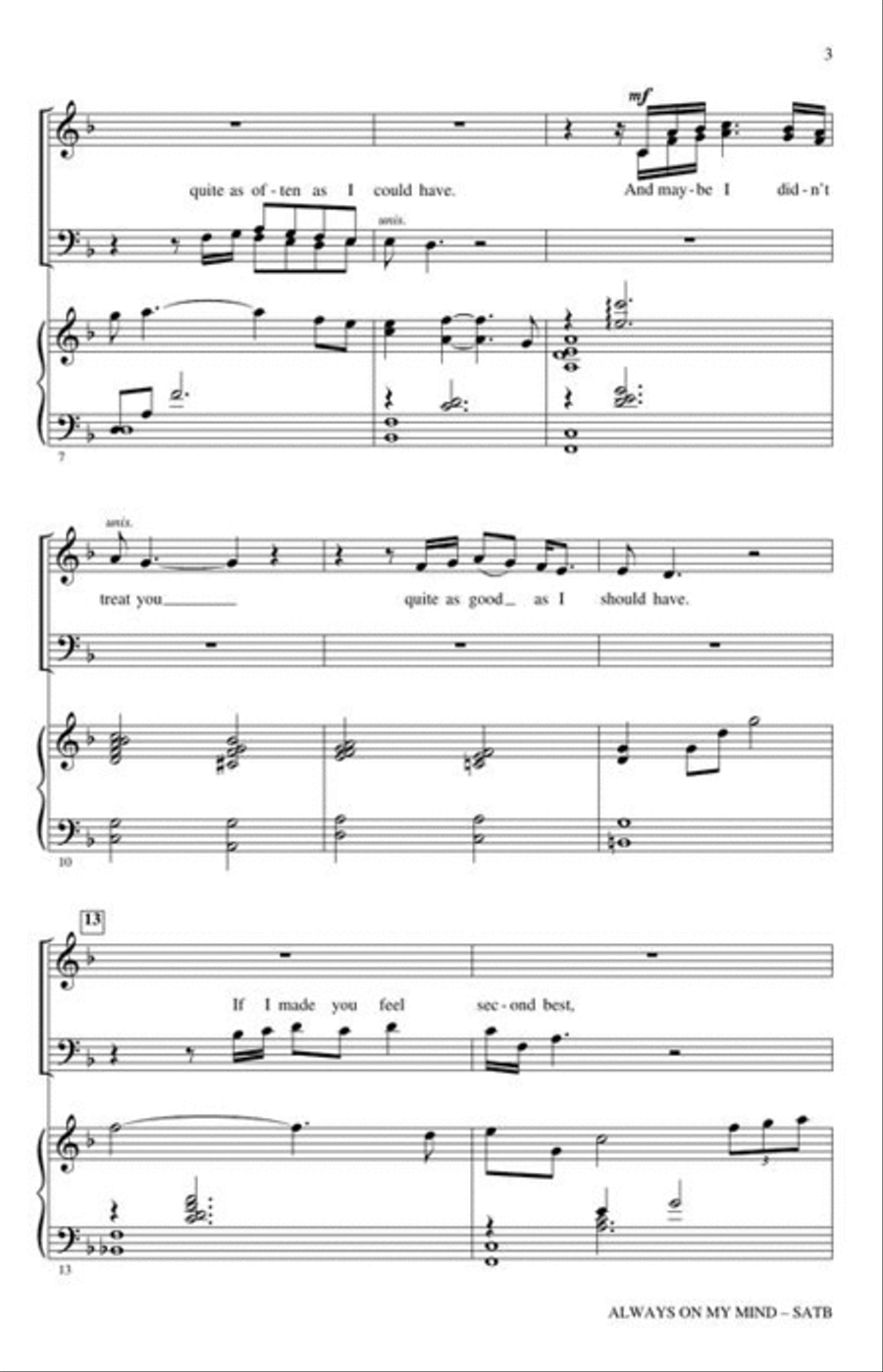 Always on My Mind 4-Part scores gallery preview page 4