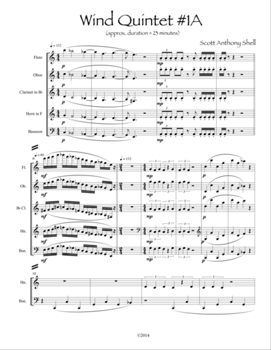 Wind Quintet #1A Woodwind Quintet scores gallery preview page 3
