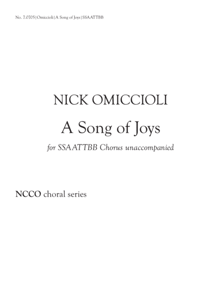 A Song of Joys (Downloadable)